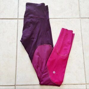 Lululemon Colour Me Ombre Tight *28" - Dark Adobe / Blush Berry / Violet Red